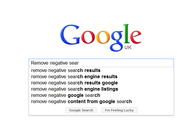 Removing Negative Google Auto complete search results